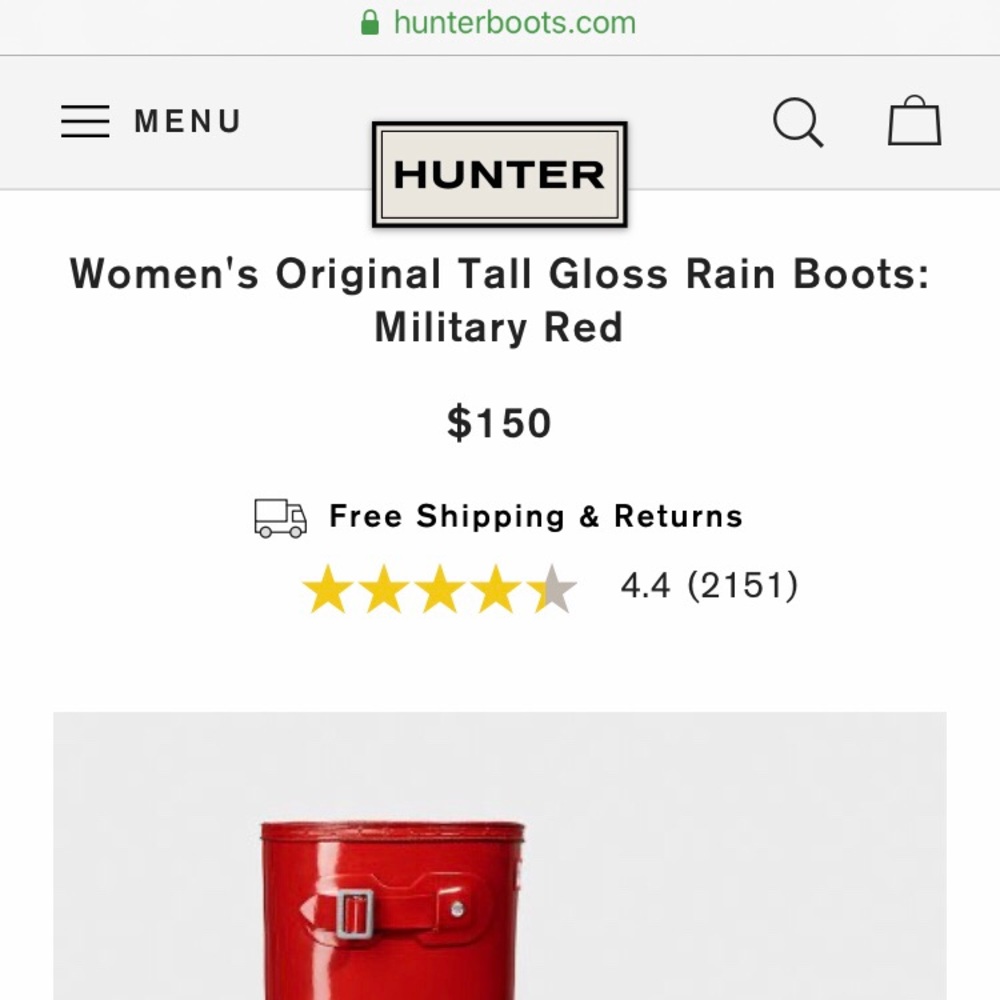❌❌ SOLD ❌❌ HUNTER TALL GLOSS RAIN/SNOW BOOTS - Picture 8 of 8